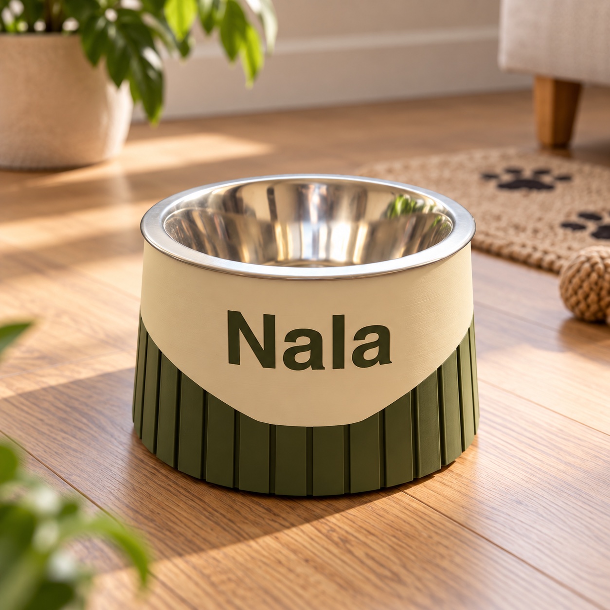 Gepersonaliseerde kleine hondenkom met de naam Nala
